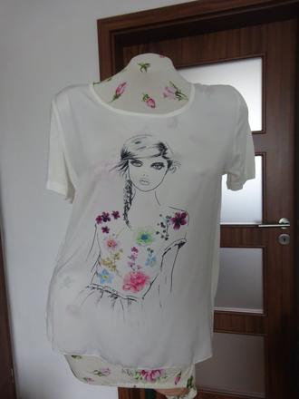 Šifónové tričko s odhaleným chrbátom, s