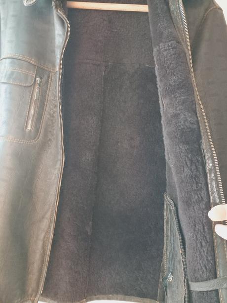 Pánska zimná kožená bunda m, m