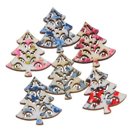 Drevený gombík - vianočný stromček, 