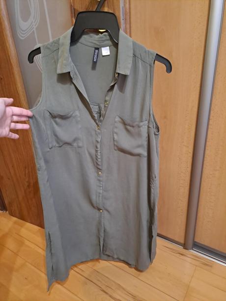 Khaki košelova vesta h&m, h&m,s