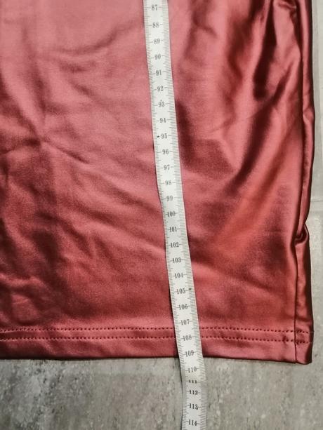 Medeno ružové jedinečné lesklé pružné šaty vs-m, m