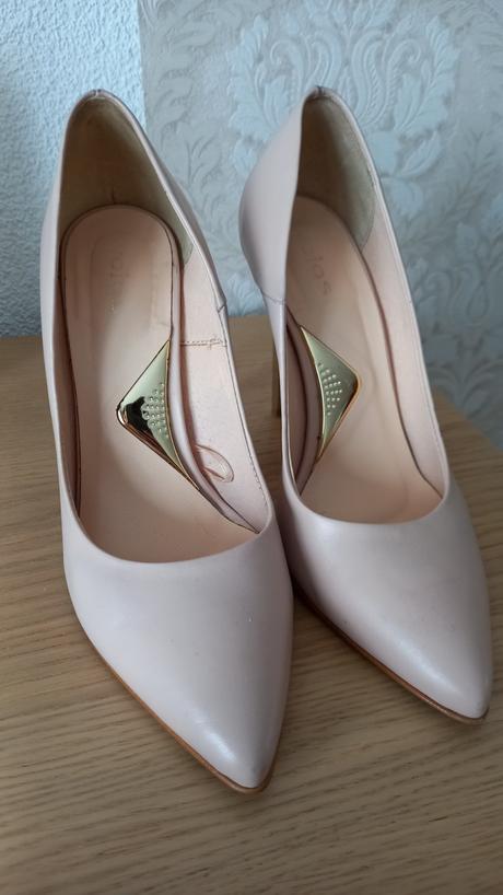 Pudrové kožené lodičky, wojas,37