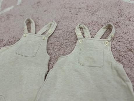 Béžové nohavice s vreckom a s trakmi, 62