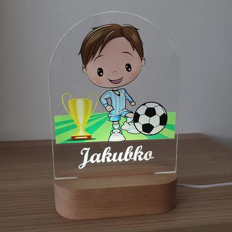 Detská nočná lampa s vlastným menom futbalista,
