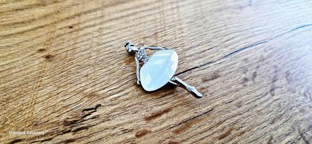 Brošňa baletka 20 x 45 mm - strieborná, 