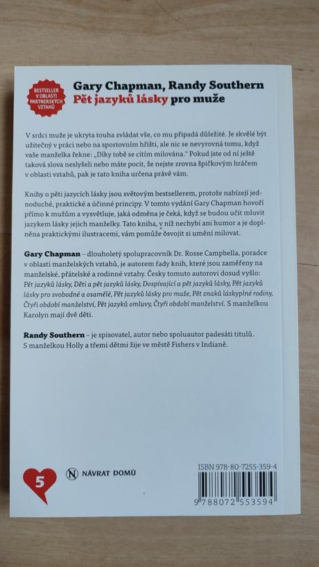 Kniha pět jazyků lásky pro muže, 