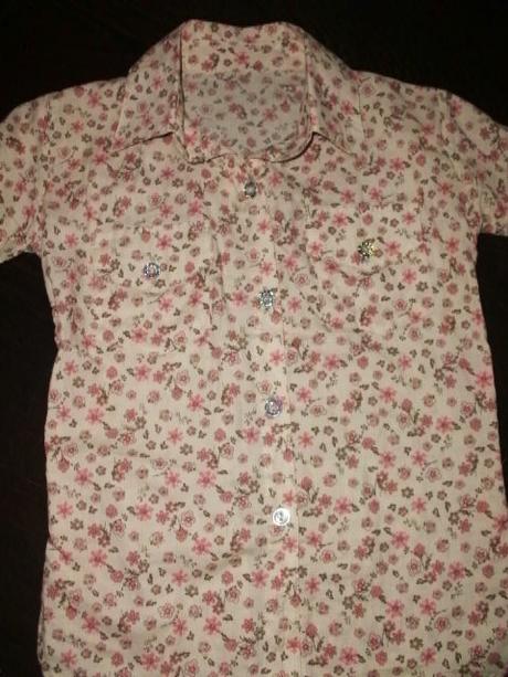 Kvetinková košieľka s roll-up rukávmi, 128