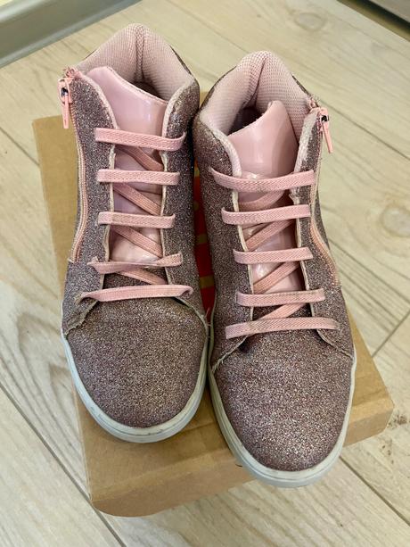 Trblietavé ružové vyššie tenisky bibi 34, 34