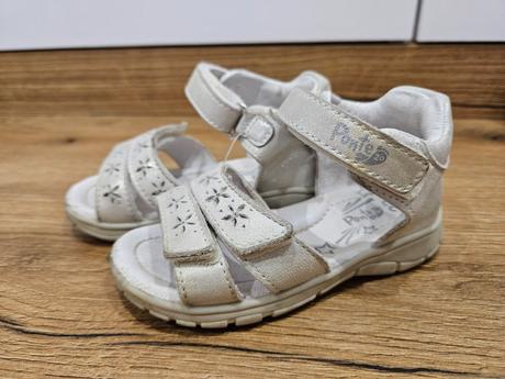 Biele kožené sandálky, veľkosť 23, 23