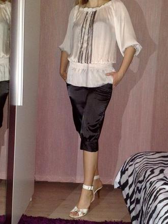 Luxusné saténové nohavice apart, 34