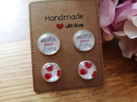 Náušnice napichovačky najlepšej pani učiteľke,