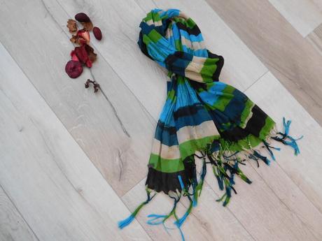 Šatka pruhovaná tyrkysová, esprit