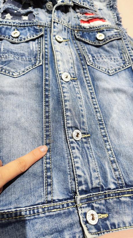 Riflová vesta, denim,xs