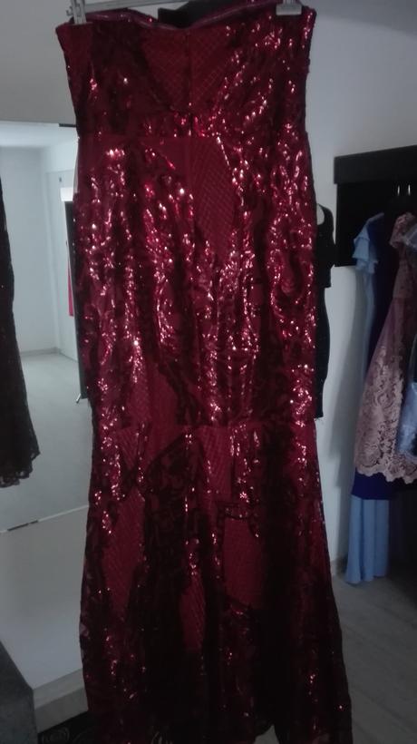 Trblietavé vínove šaty pre moletku, 42 / 44 / xl / xxl