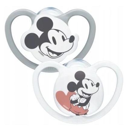 Nuk silikónový cumlík space mickey&minnie 6-18m, 2, nuk