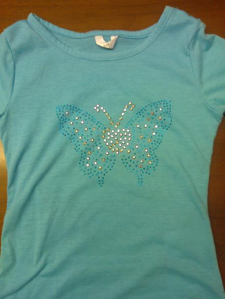 Tyrkysové motýlikové tričko,veľ.3-4 roky, 104