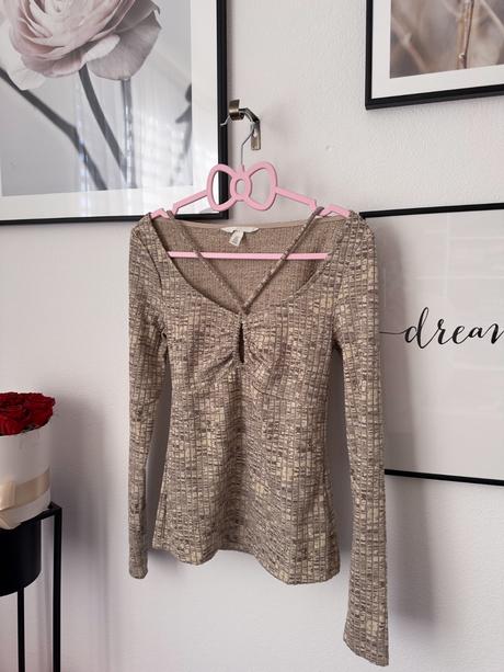 Pieskový elastický sveter, h&m,s