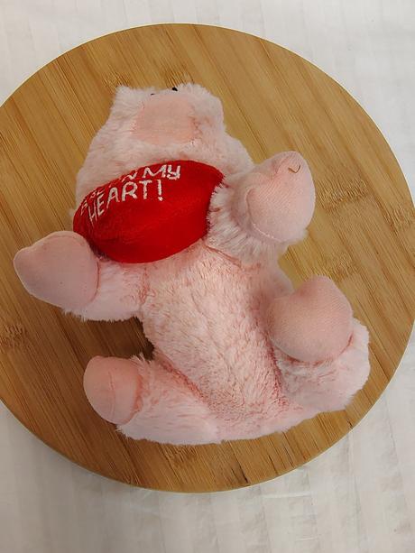 Plyšové ružové prasiatko so srdiečkom, 21 cm, 