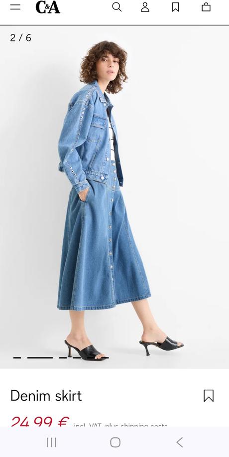 Riflová sukňa veľ.36, c&a,36