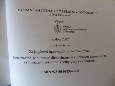 Vybrané kapitoly zo základov sociológie, 