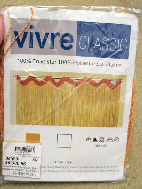 Odstrižok - oranžová šnúrková záclona,