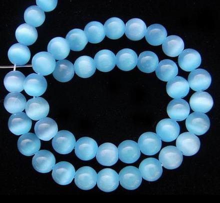 Korálka mačacie oko 10 mm - svetlo modrá, 