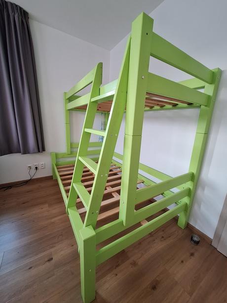 Poschodová posteľ - masív, 120 cm, šírka (cm): 120,dĺžka (cm): 200