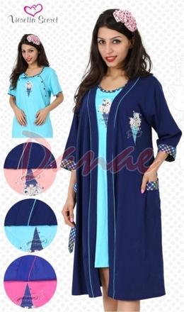 Kojenecká nočná košeľa so županom, vienetta secret,l - xxl