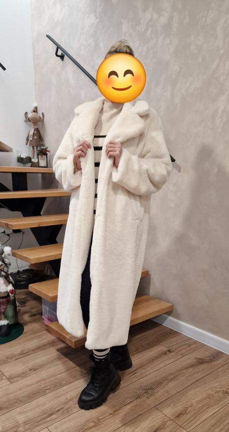 Dlhý kabát - kožuch, s