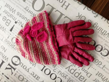 Koženné rukavice+čapica, s