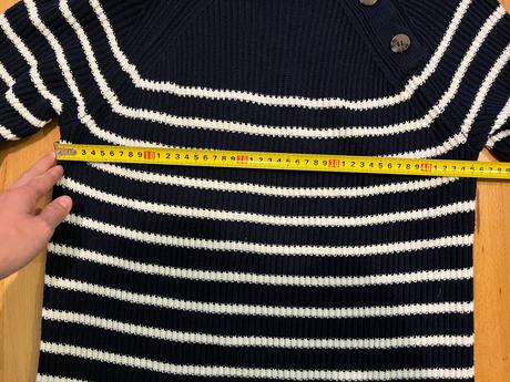Prúžkované pletené šaty s gombíkovým detailom, tchibo,38