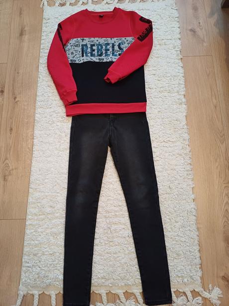 Zateplené rifle+mikina, 158–170