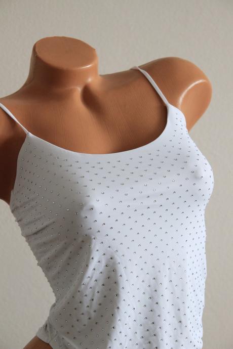Biely body top s kamienkami, zara m, zara,m
