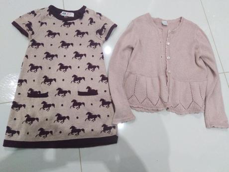 Šatky a svetrík s trblietkami, h&m,110