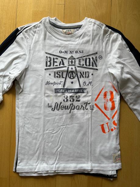 10 ks bavlnene znackove tricka s dlhym rukavom, original marines,158