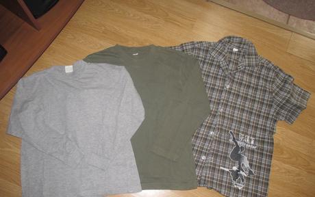2x tričko s dlhým rukávom+košela v. 146/152, 140–152