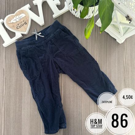 Nohavice zateplené, h&m,86