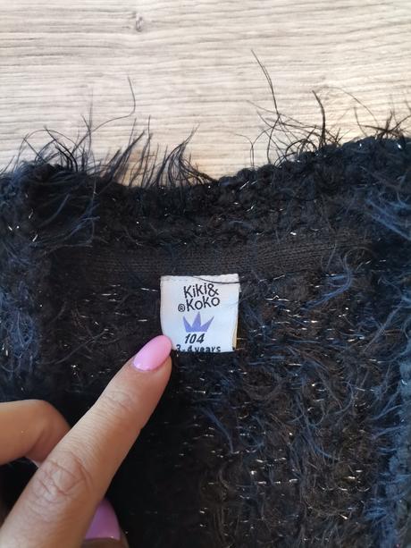 Dievčenský čierny svetrik prehoz, kiki&koko,104