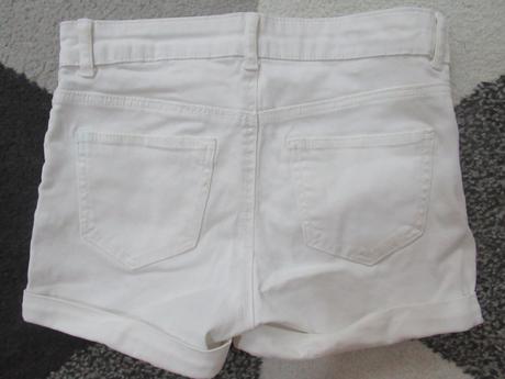 Biele riflové kraťase 11-12 rokov, h&m,152