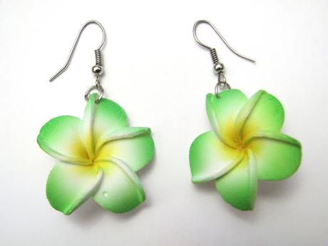 Náušnice zeleno-žlté kvietky, 
