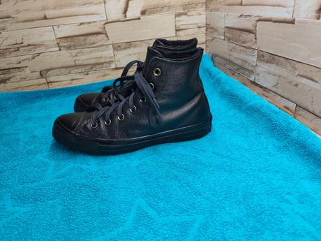 Converse 39 - uni čierne kožené zateplené topánky, converse,39