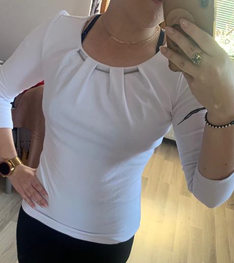 Biele elegantné tričko, orsay,s