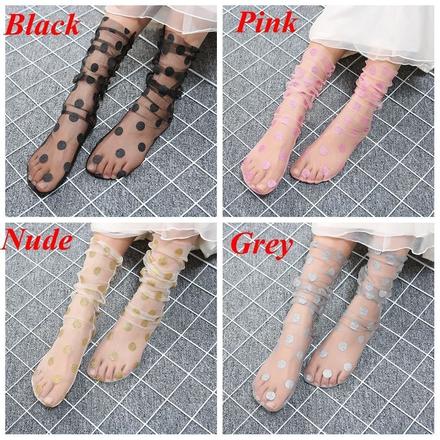 Silonkove ponozky dots, 