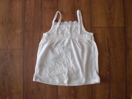 Biele tielečko s madeiroua kvetinkami 2-3 roky top, f&f,98