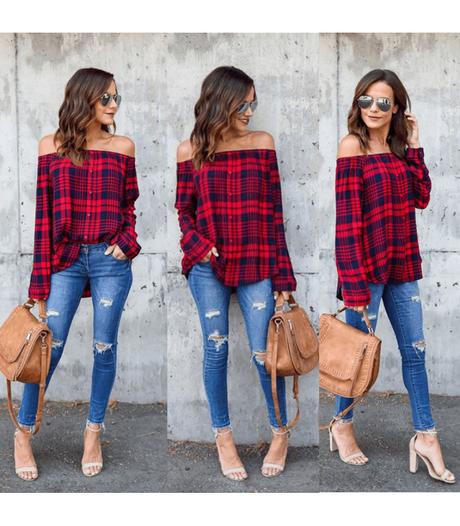 Flanelova bluzka plaid, l / m / xl