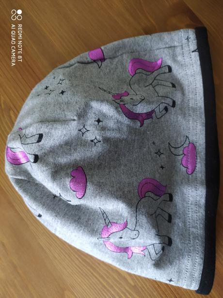 Nenosená len opratá bavlnená čiapka s jednorožcom, yetty,80