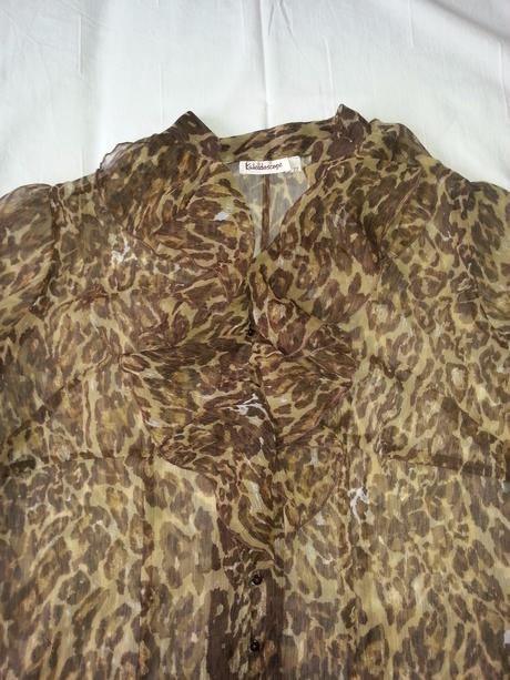 Hneda, lahka vzorovana bluzka, 48