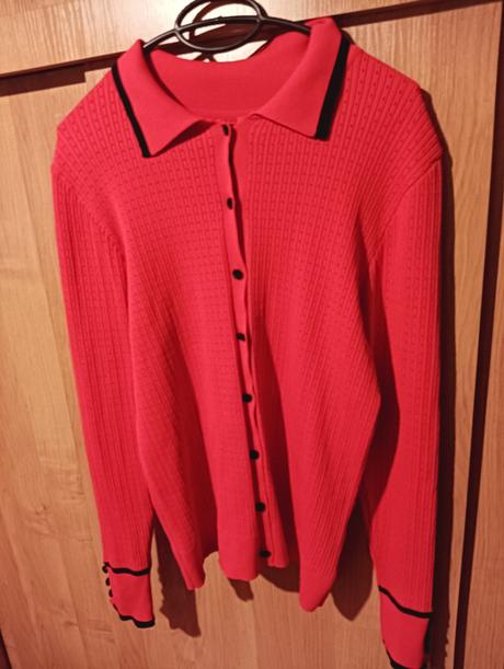 Červený svetrík na gombíky river island xxl, river island,xxl