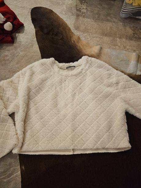 Huňatý croptop zara l, zara,l