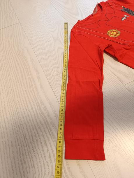 Červené pyžamo hasič, lindex,122